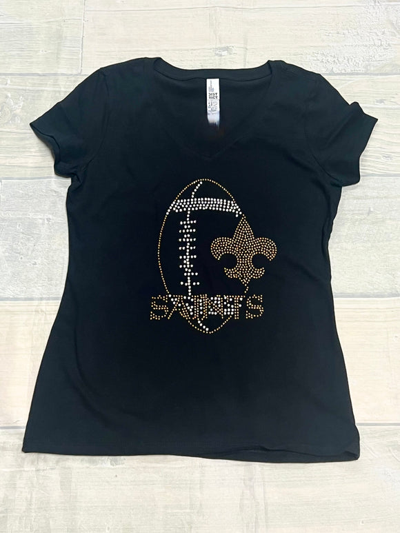 Apparel - Rhinestone Saints Football t-shirt