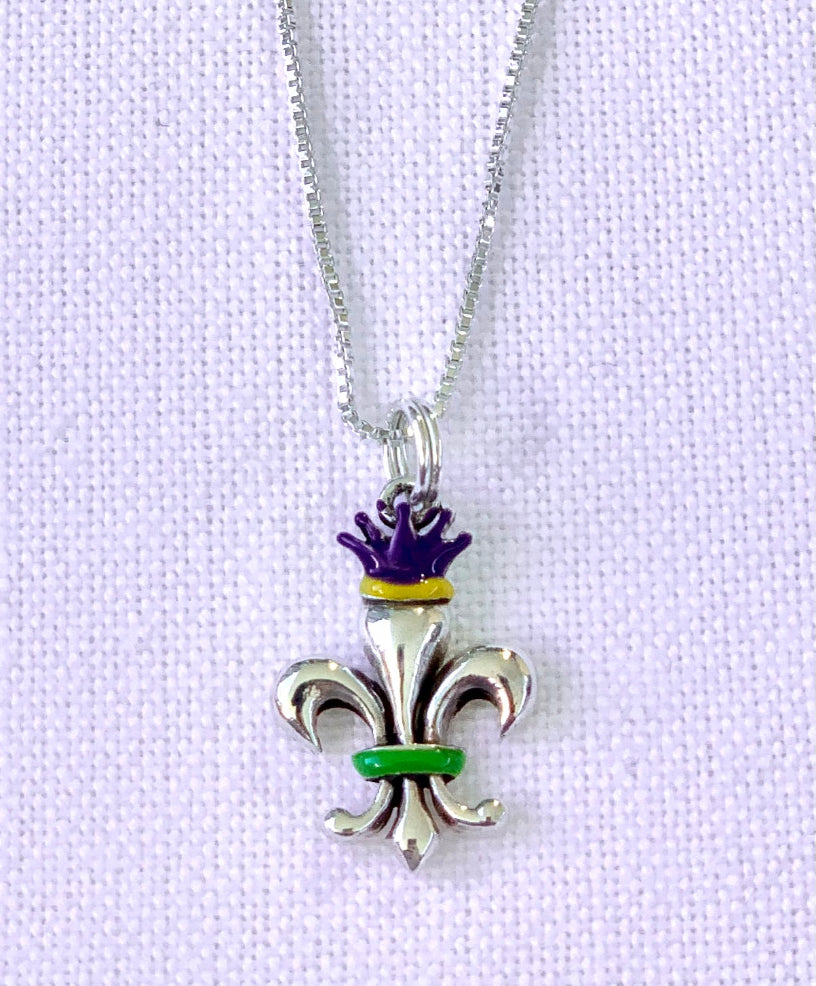 Mardi Gras Crown Fleur de Lis Charm