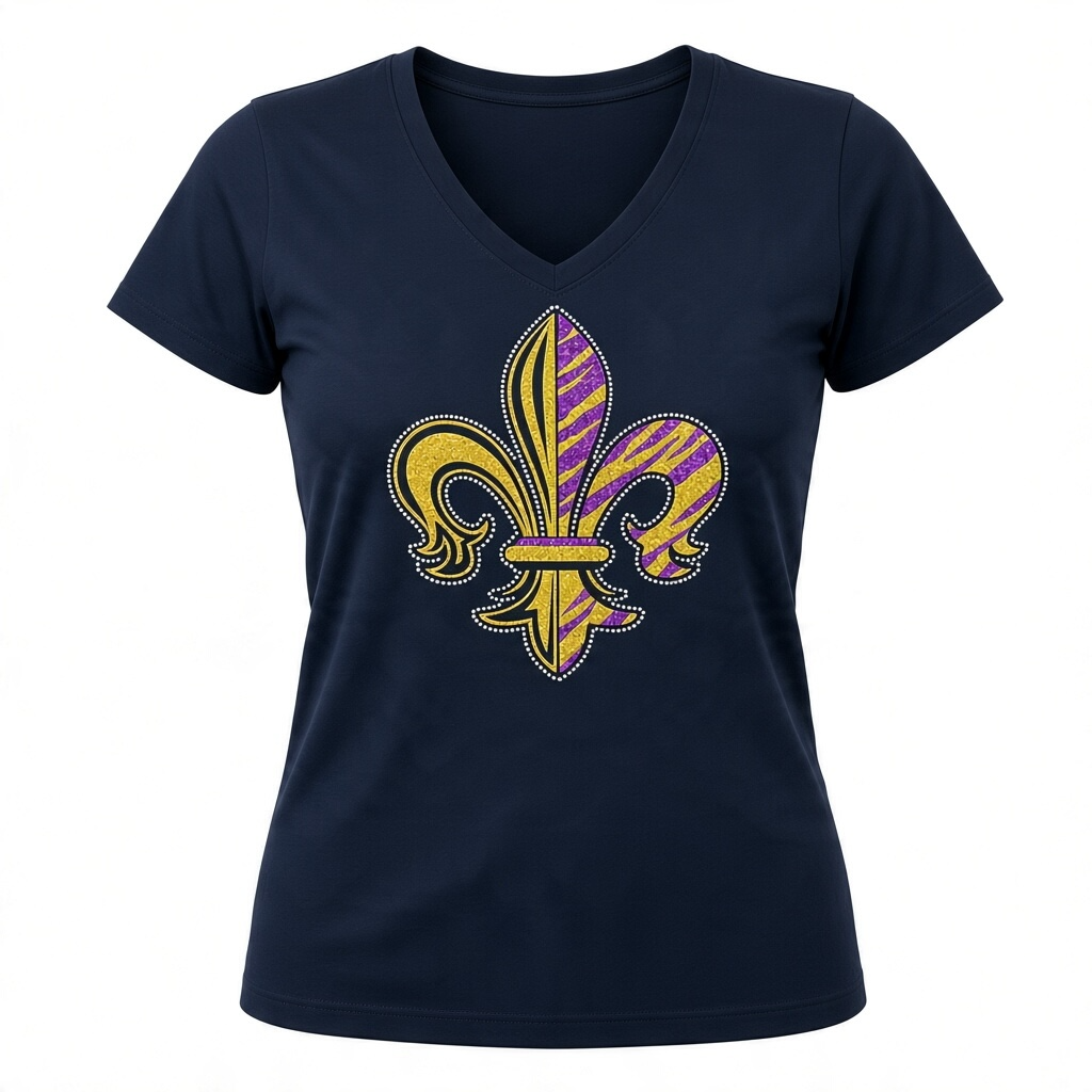 Half Saints Half LSU Fleur De Lis Shirt