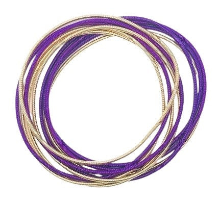 Purple & Gold Guitar String bracelets