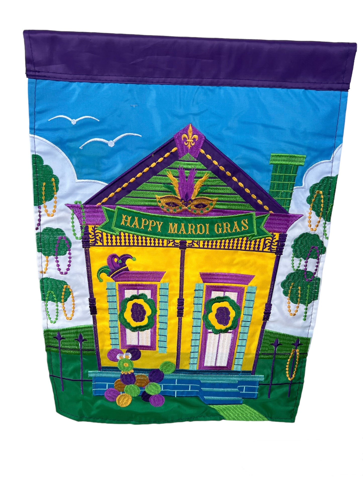 Mardi Gras House Garden Flag