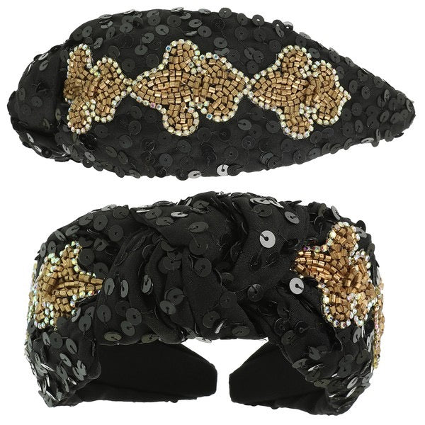 Sequin Fleur De Lis Headband