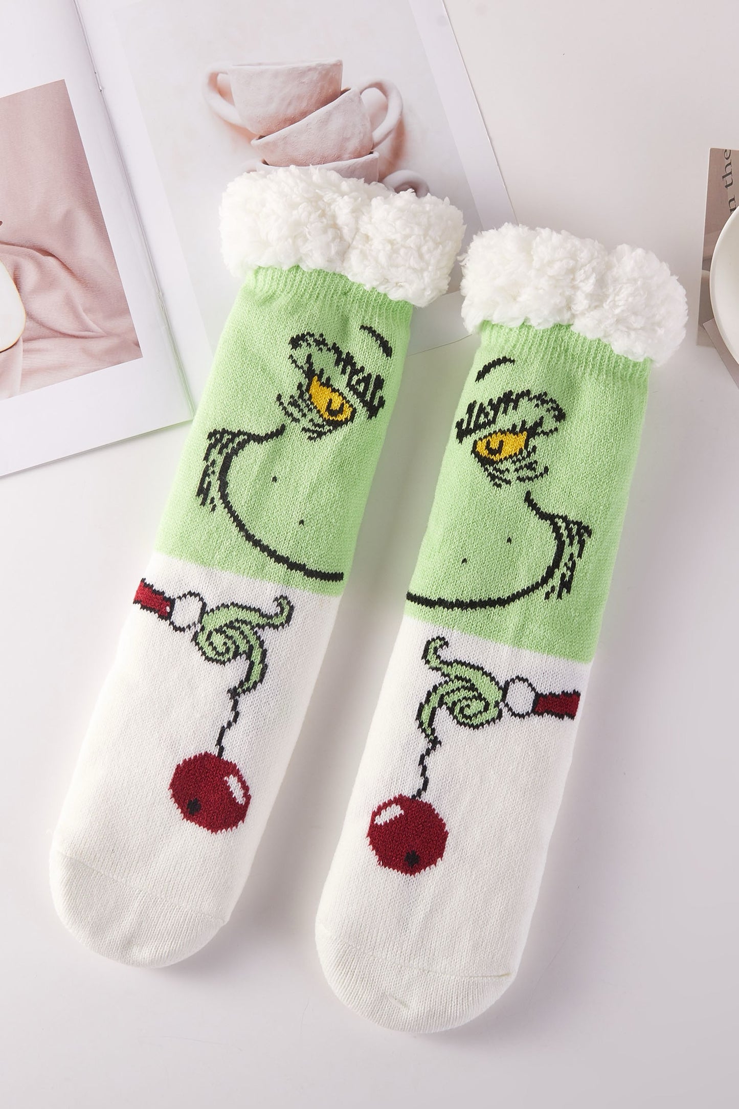 Grinch Fuzzy Socks
