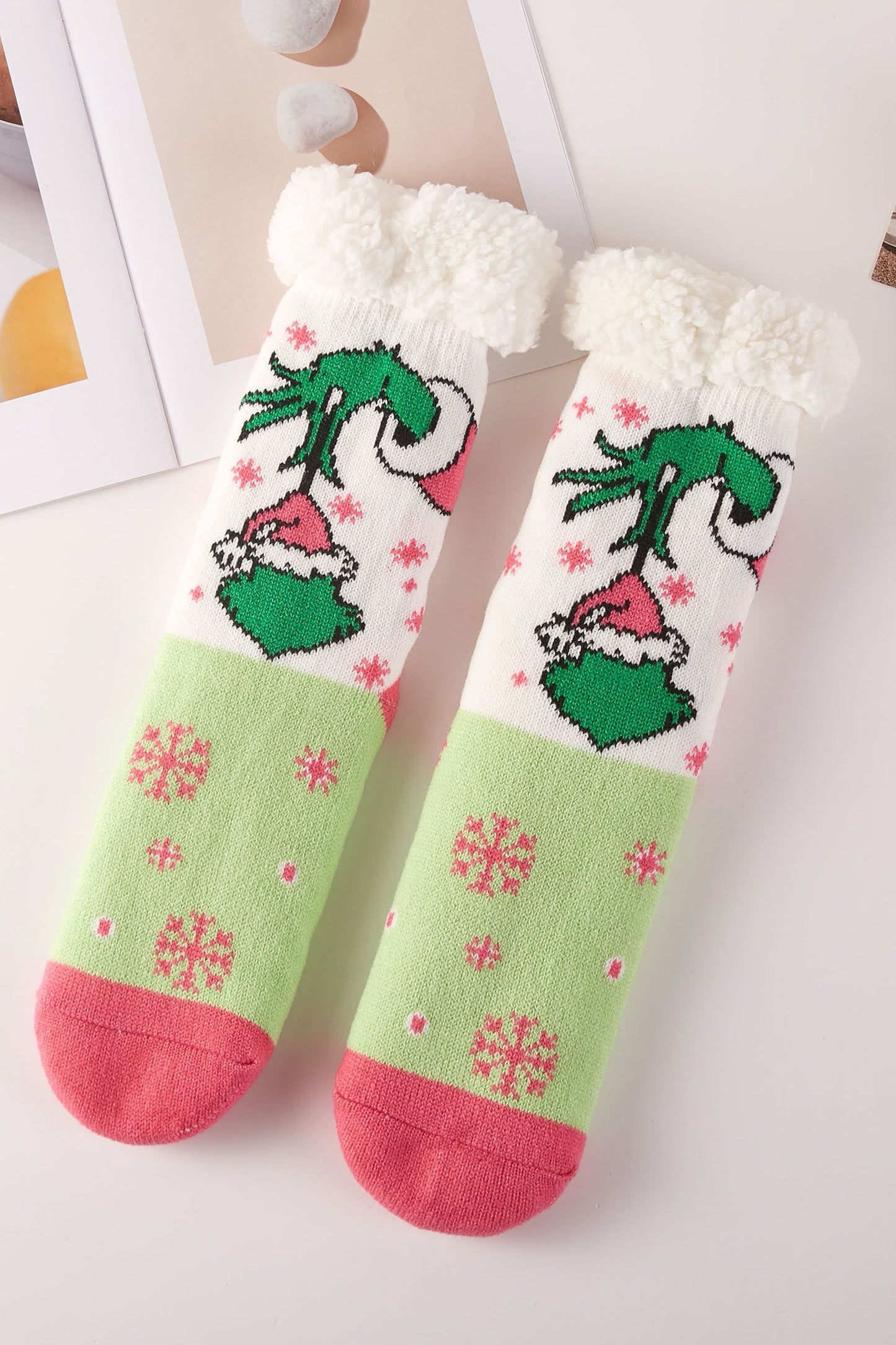 Grinch Fuzzy Socks