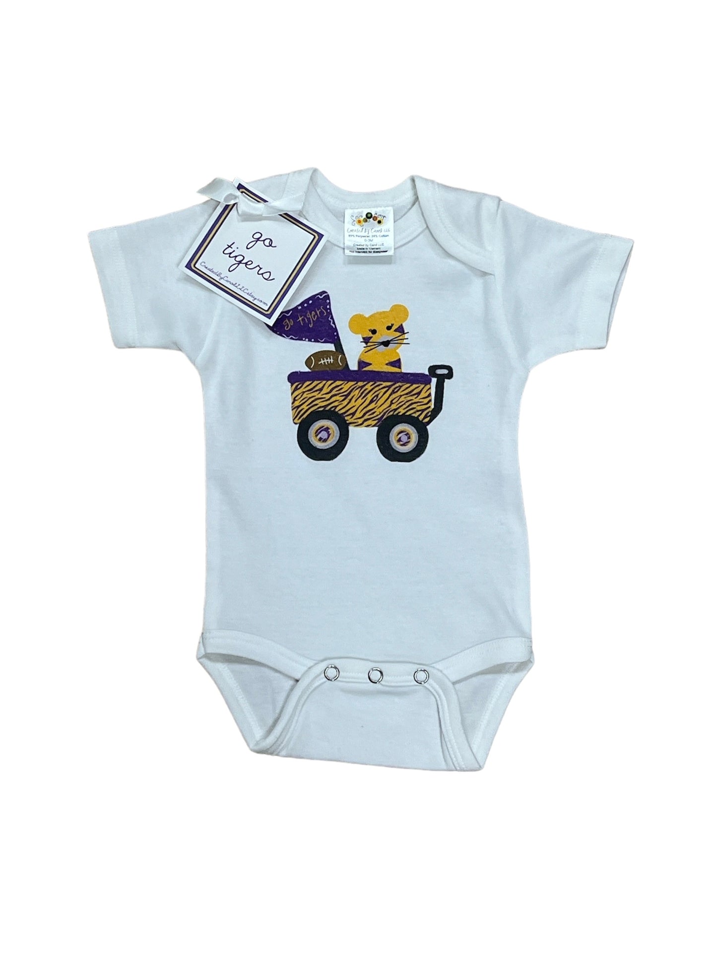 Tiger in a wagon onesie
