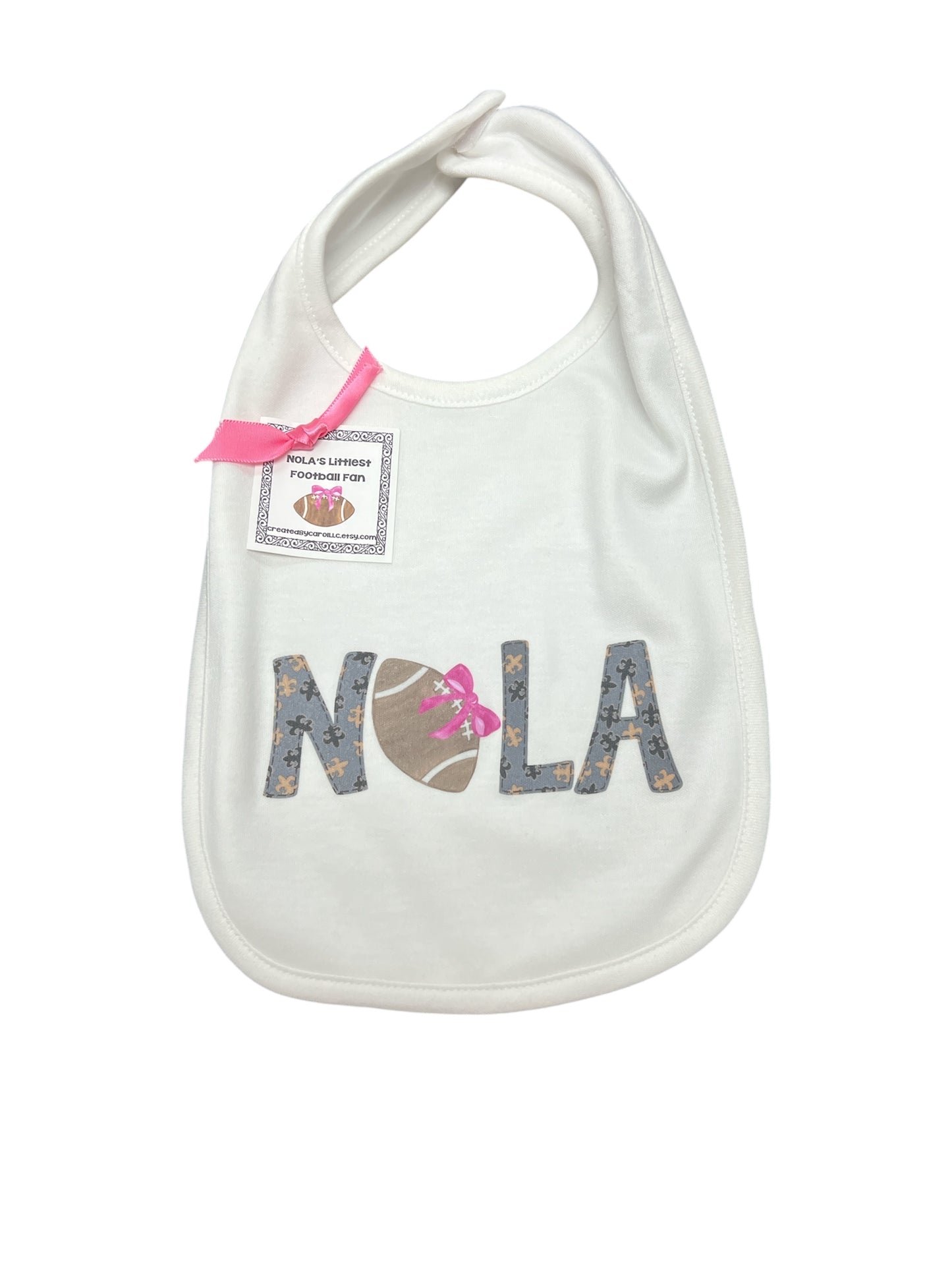 Nola girl football bib