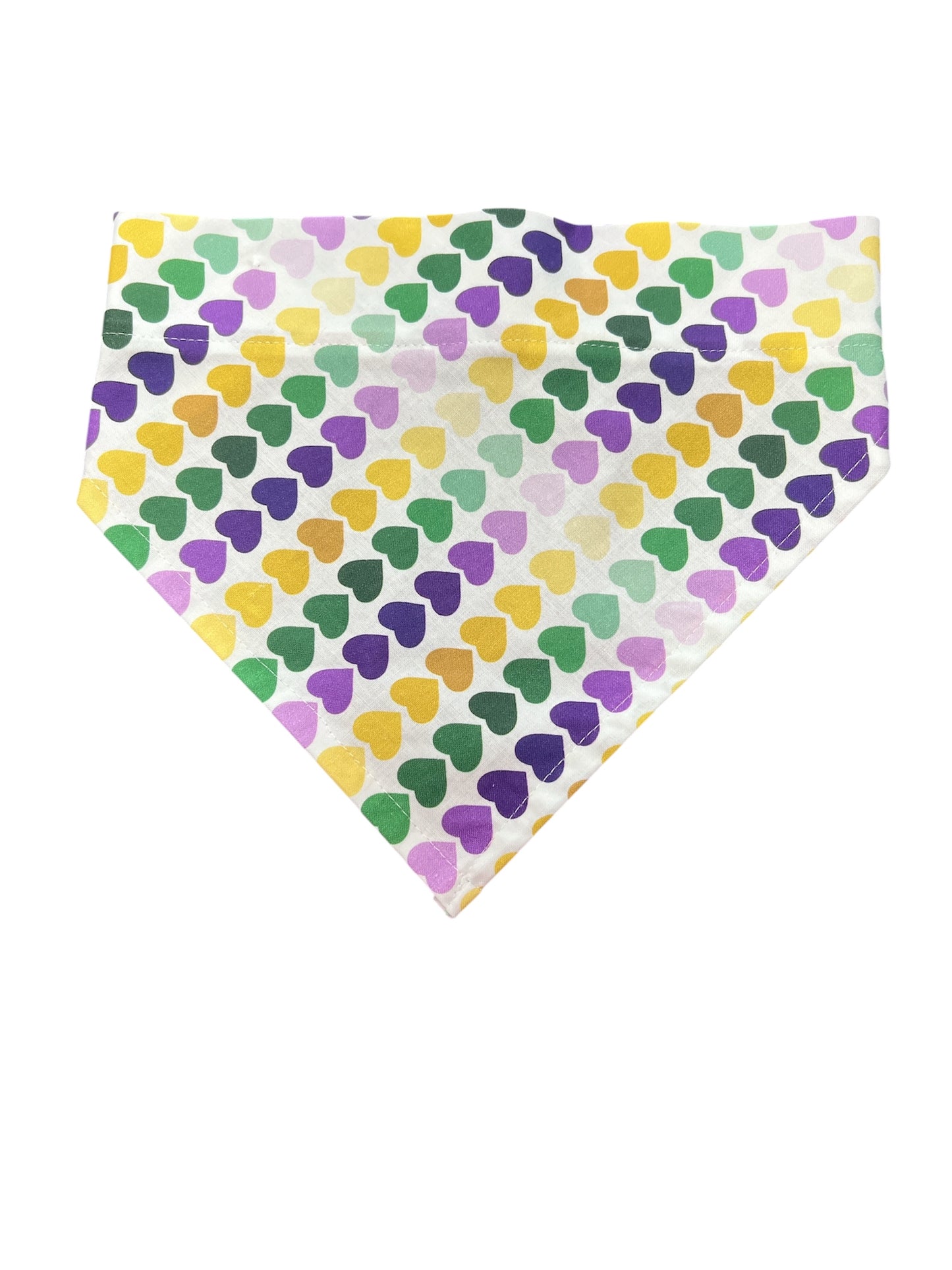 Mardi Gras Heart M/L Dog Bandana