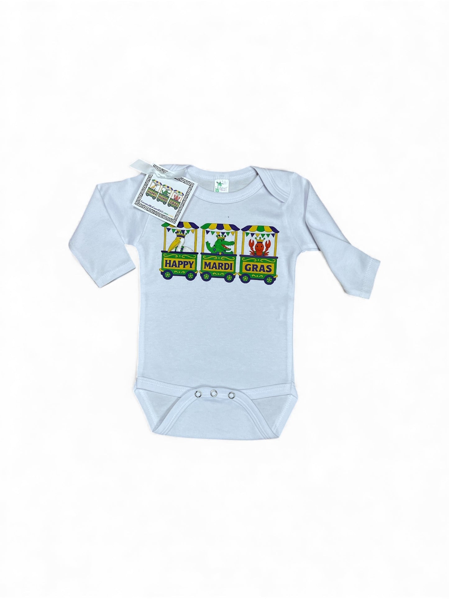 Bayou Parade Train Long Sleeve Onesie