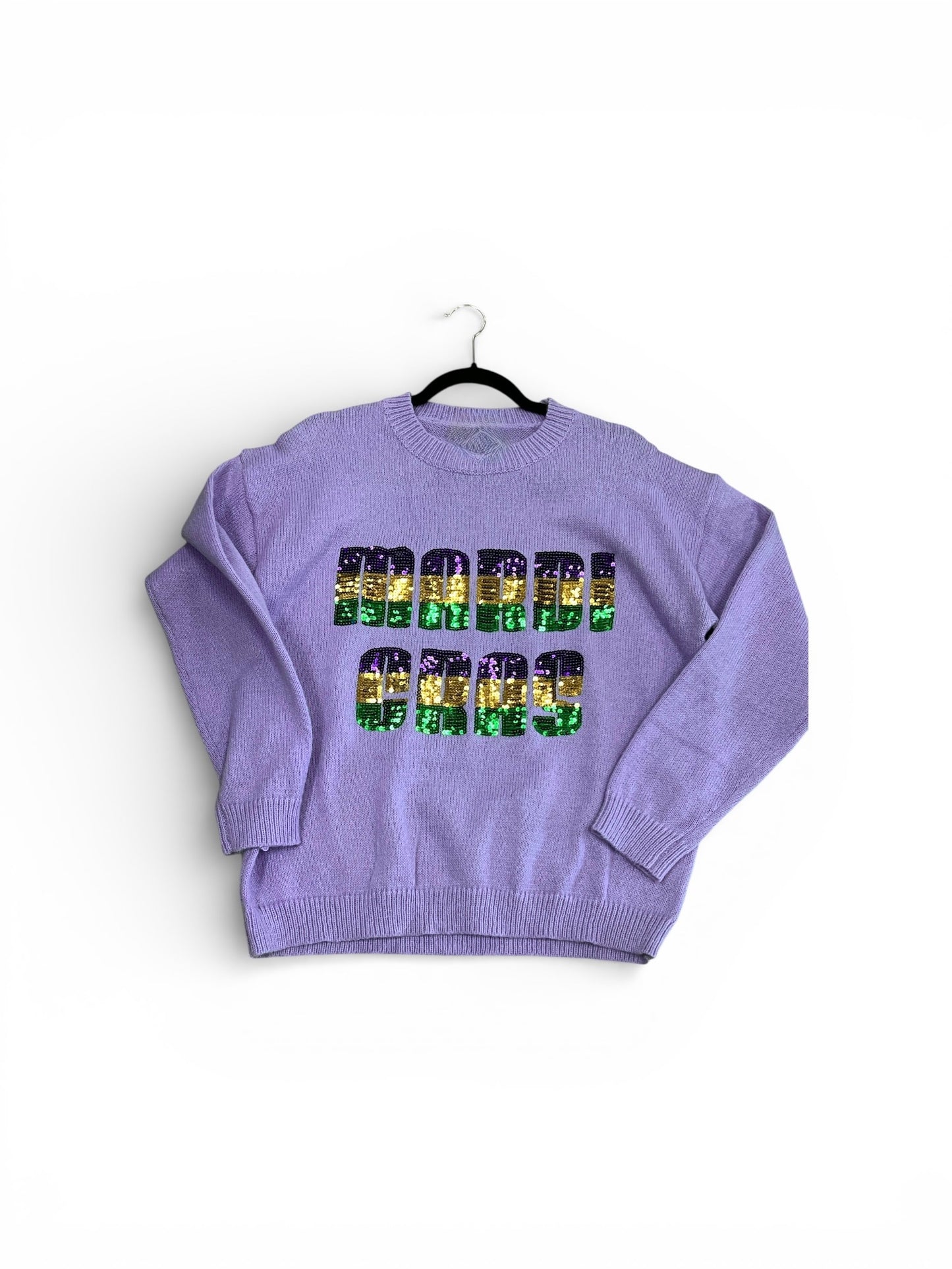 Mardi Gras Sequin Sweater