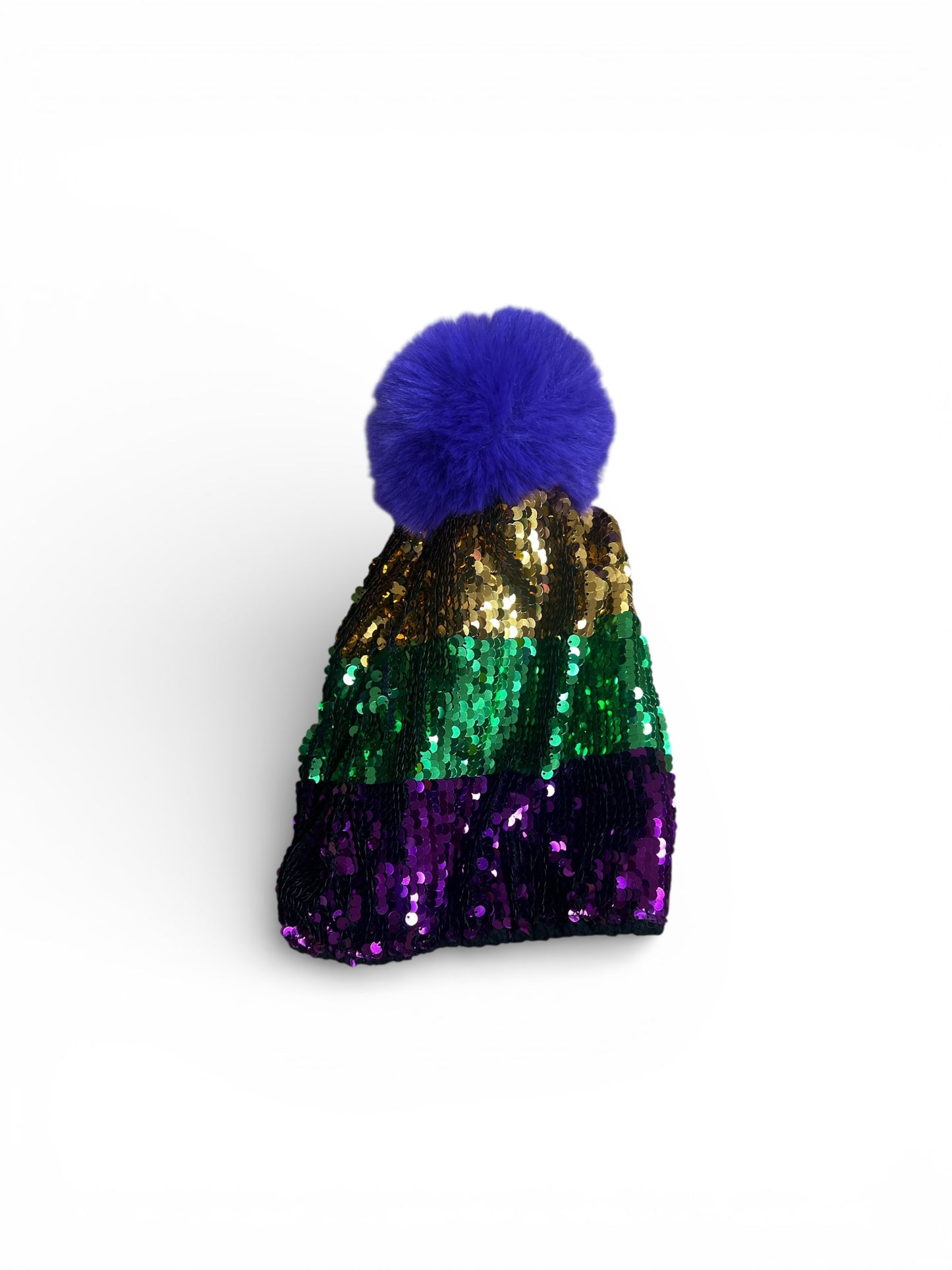 Mardi Gras Sequin Stripe Beanie