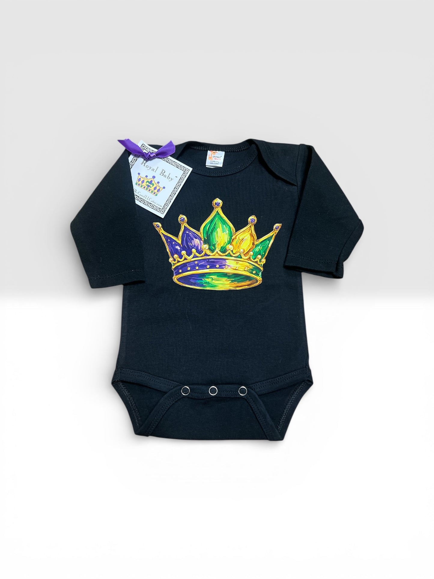 Mardi Gras Crown Baby Onesie