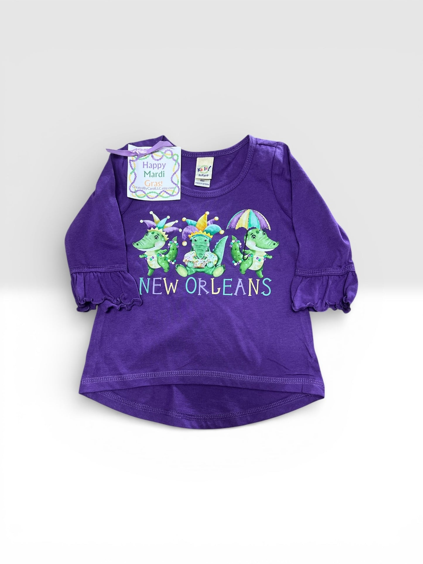 Mardi Gras Gator Kid Shirt