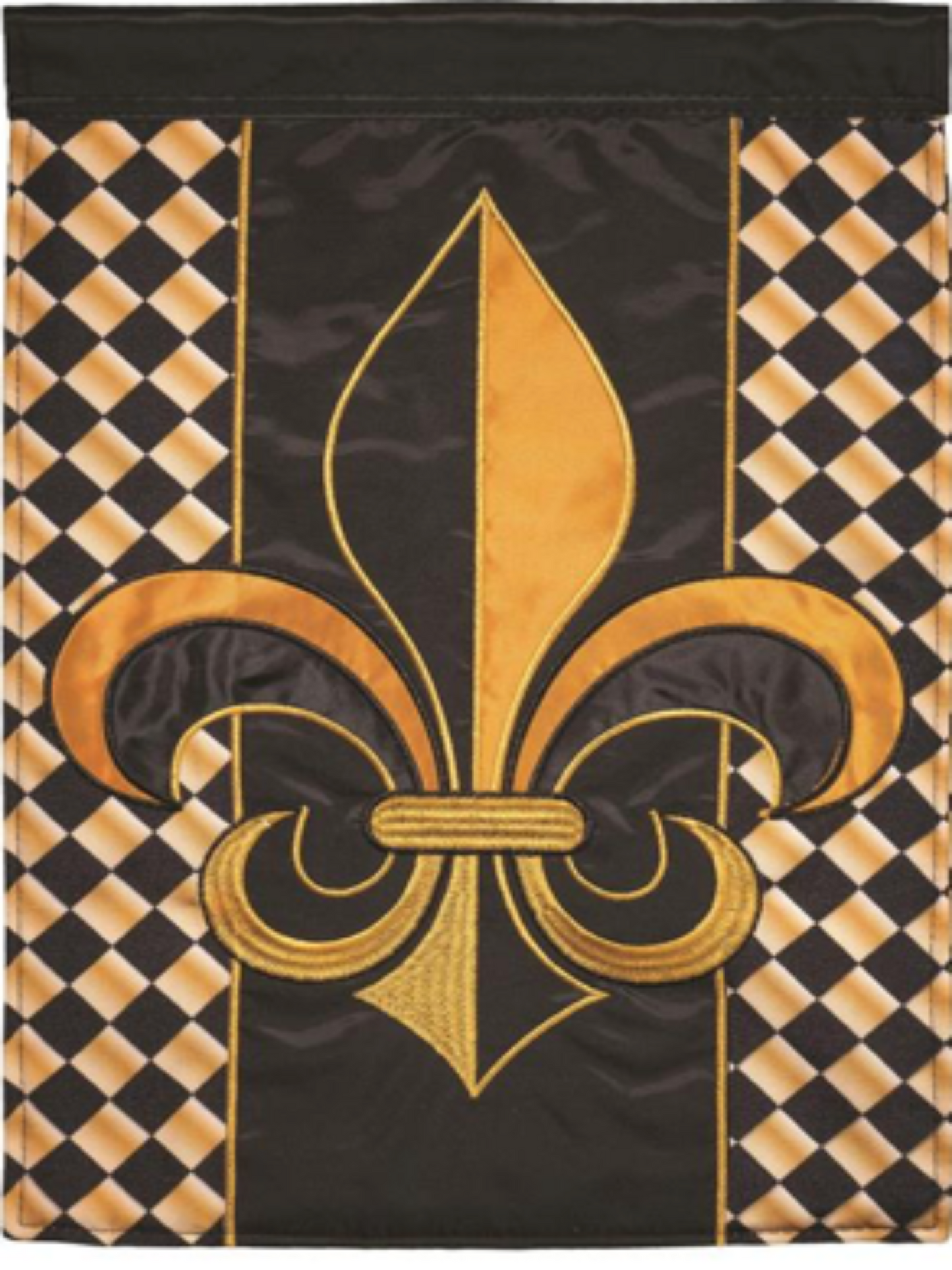 Black & Gold Fleur De Lis Flag