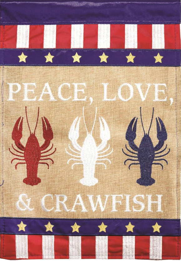 Flag- Peace Love Crawfish