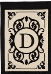 Burlap monogram Flags