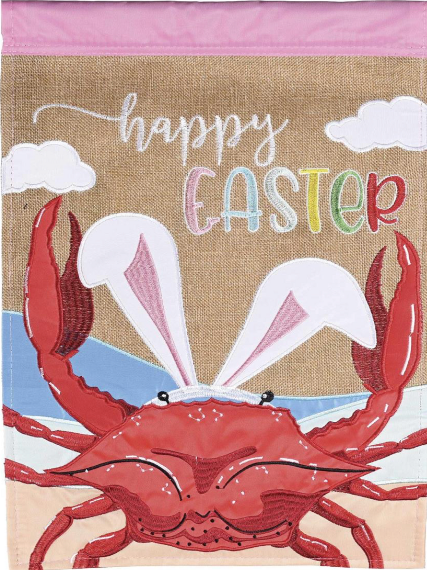 Happy Easter Crab Garden Flag