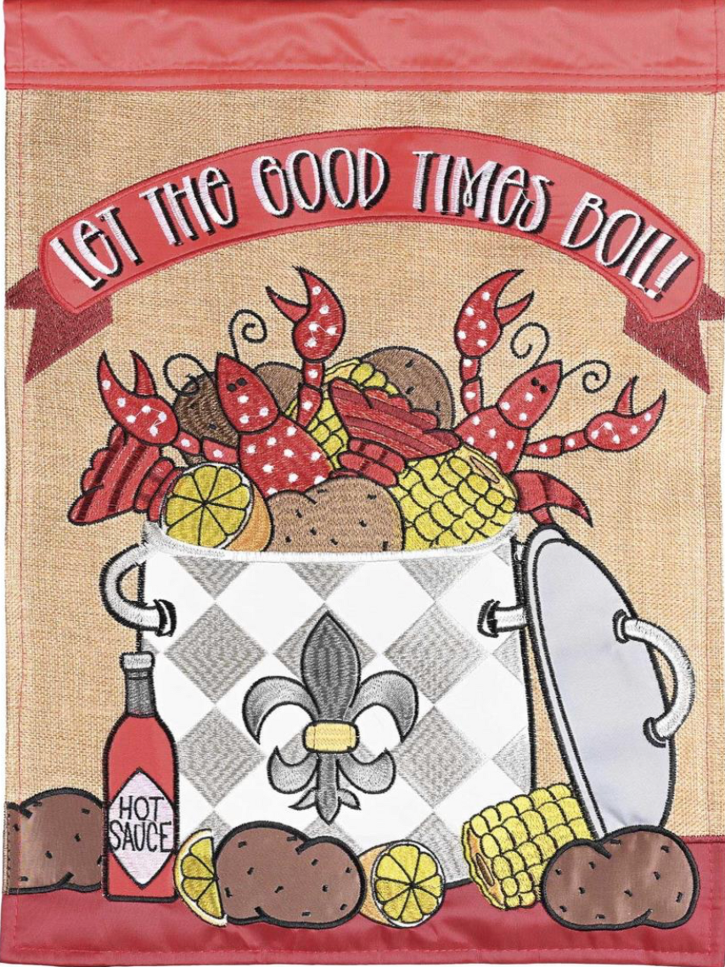 Let the good times boil garden flag