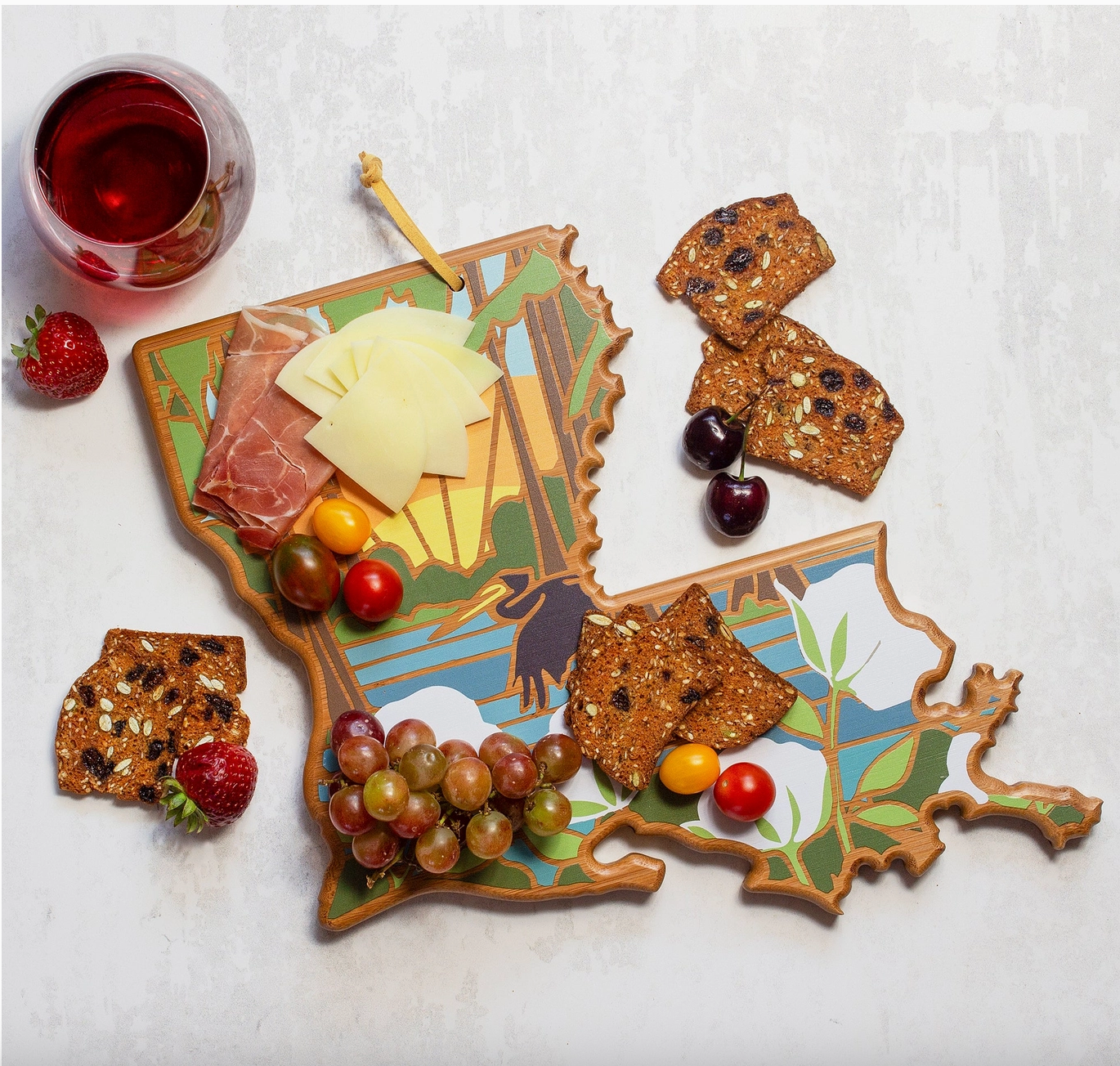 Louisiana Artwork Cutting Board