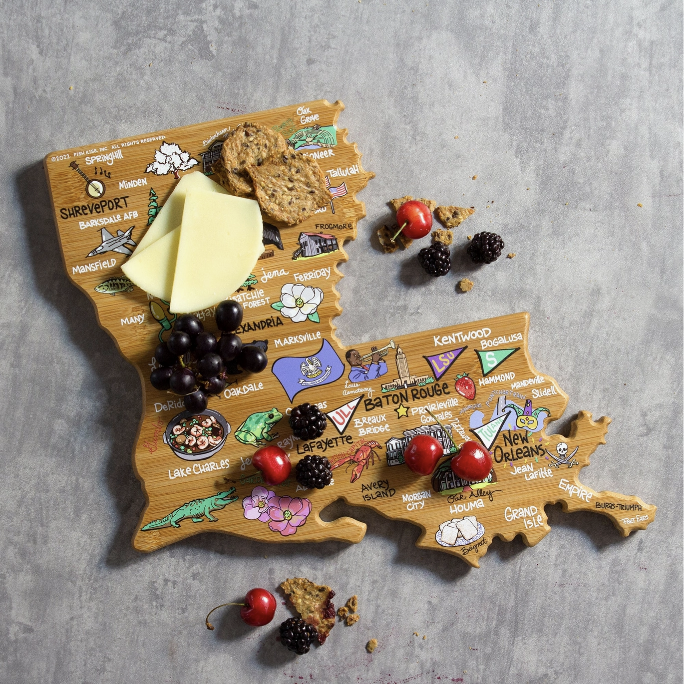 Destination Artwork Louisiana Cutting Board
