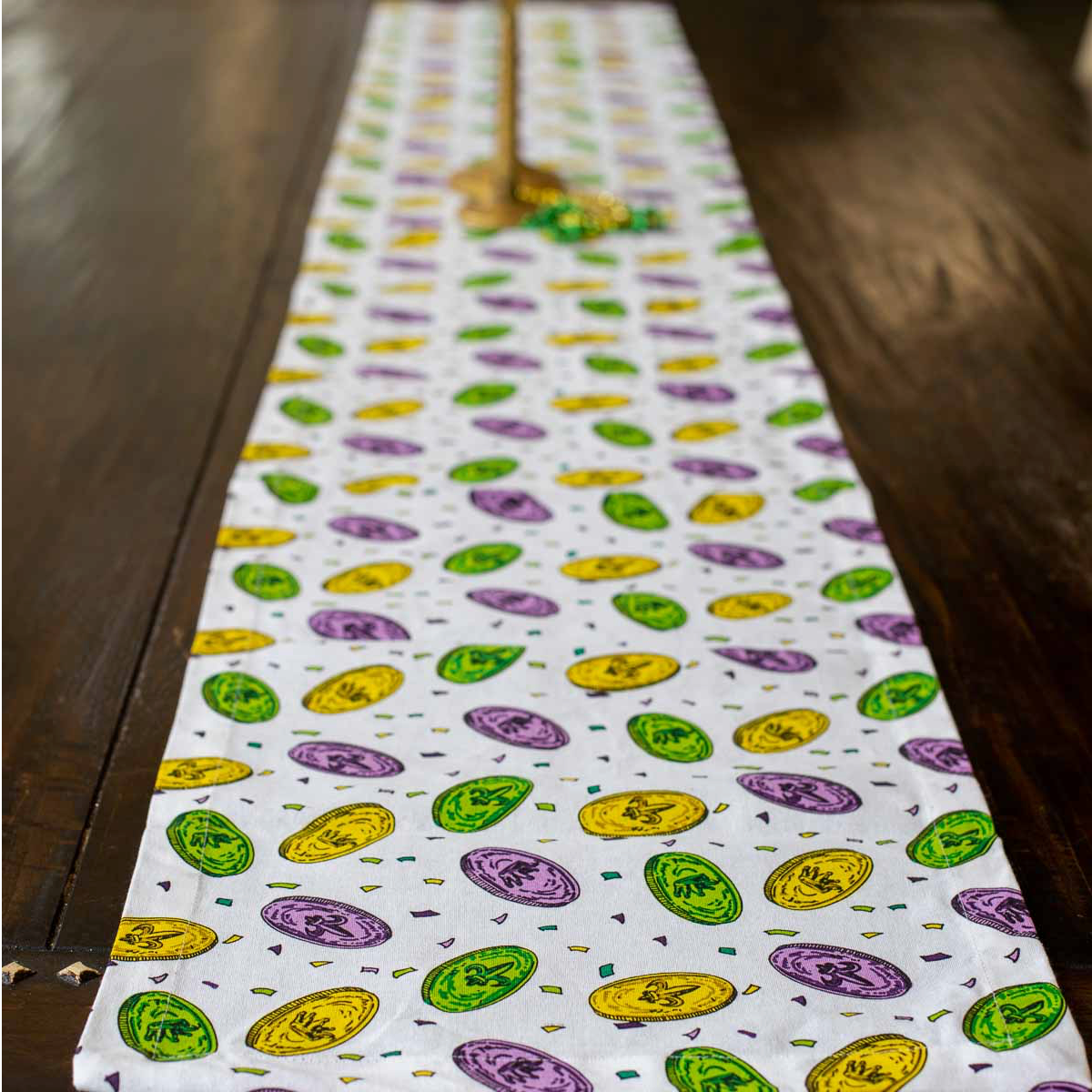 Mardi Gras Doubloons Table Runner