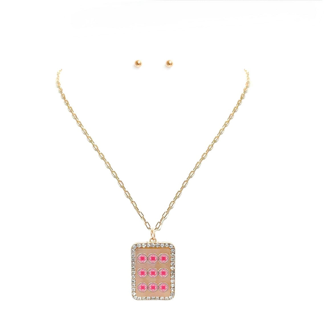 Dot Mahjon Tile Necklace