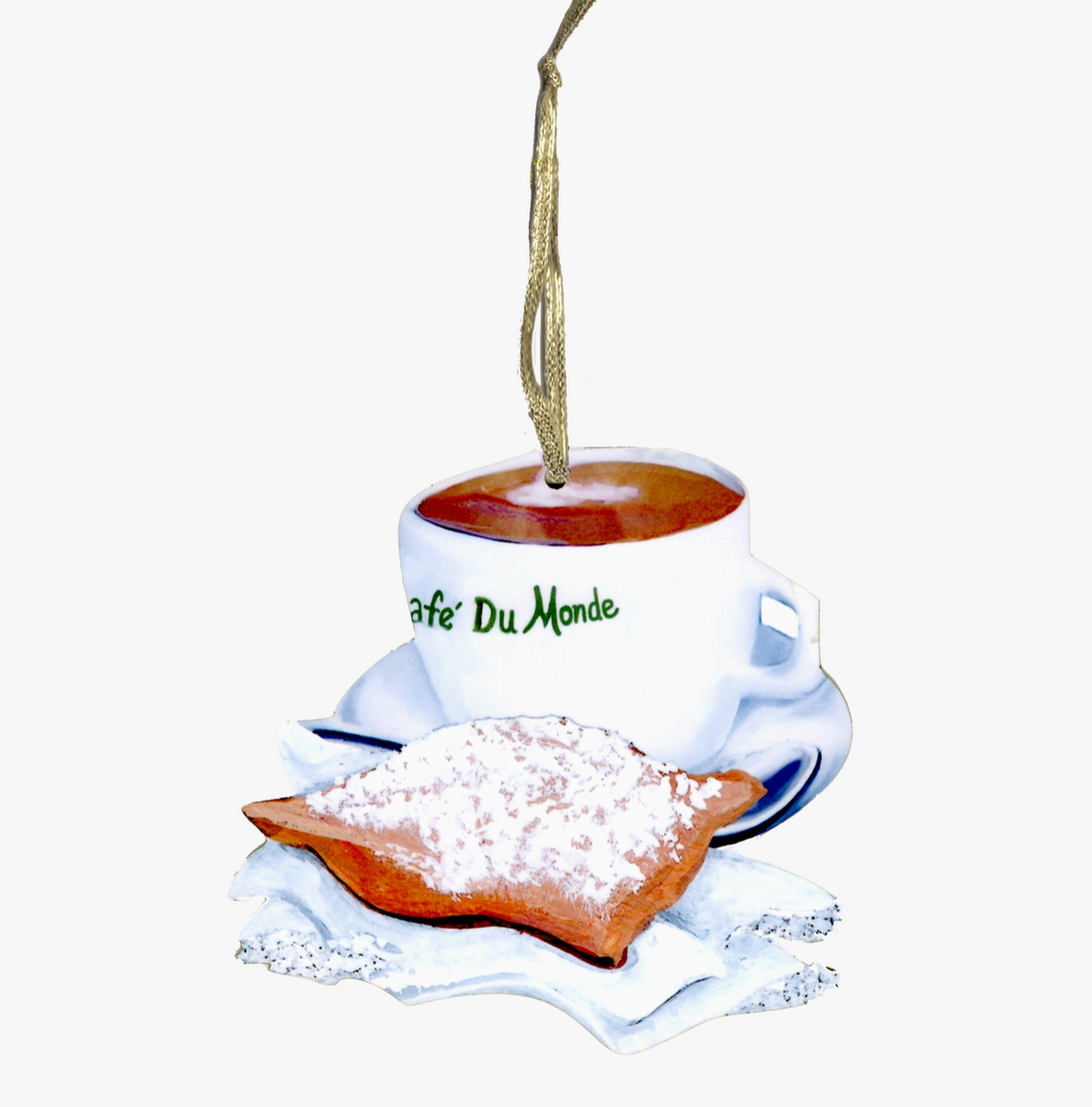 Louisiana Cafe Au Lait Coffee & Beignet Ornament