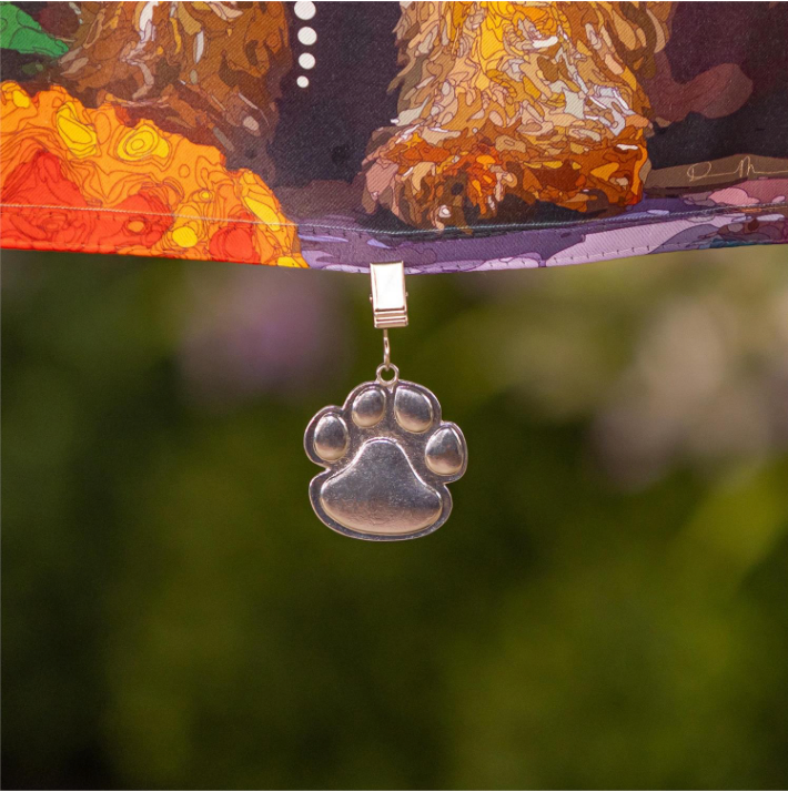 Metal Paw Print Flag Weighted Clip
