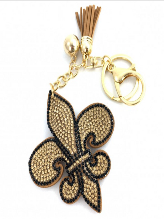 Black and gold puffy key chains