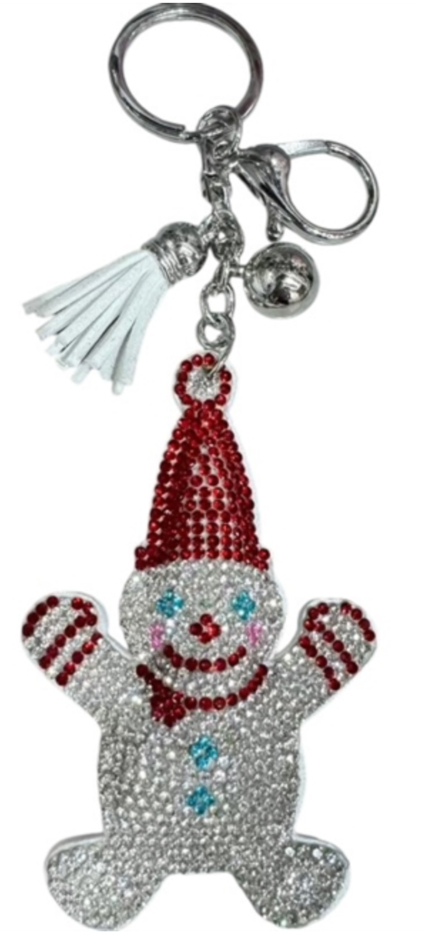 Flying snowball man keychains