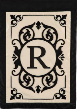 Burlap monogram Flags