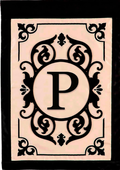 Burlap monogram Flags