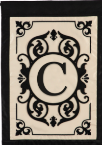 Burlap monogram Flags