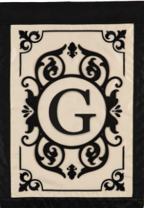 Burlap monogram Flags