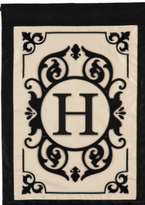 Burlap monogram Flags