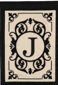 Burlap monogram Flags