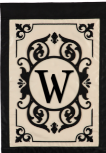 Burlap monogram Flags