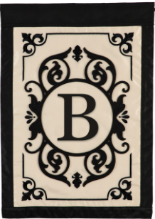 Burlap monogram Flags