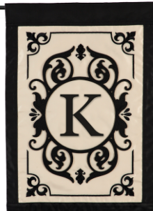 Burlap monogram Flags