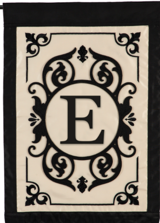 Burlap monogram Flags