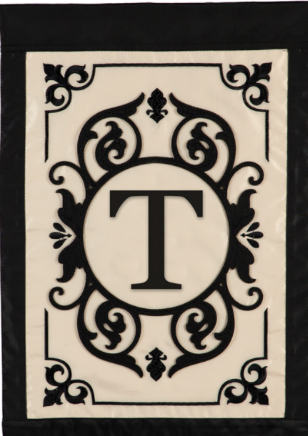 Burlap monogram Flags