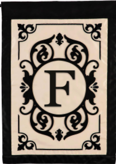 Burlap monogram Flags