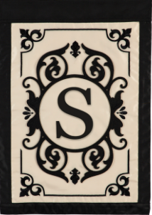 Burlap monogram Flags