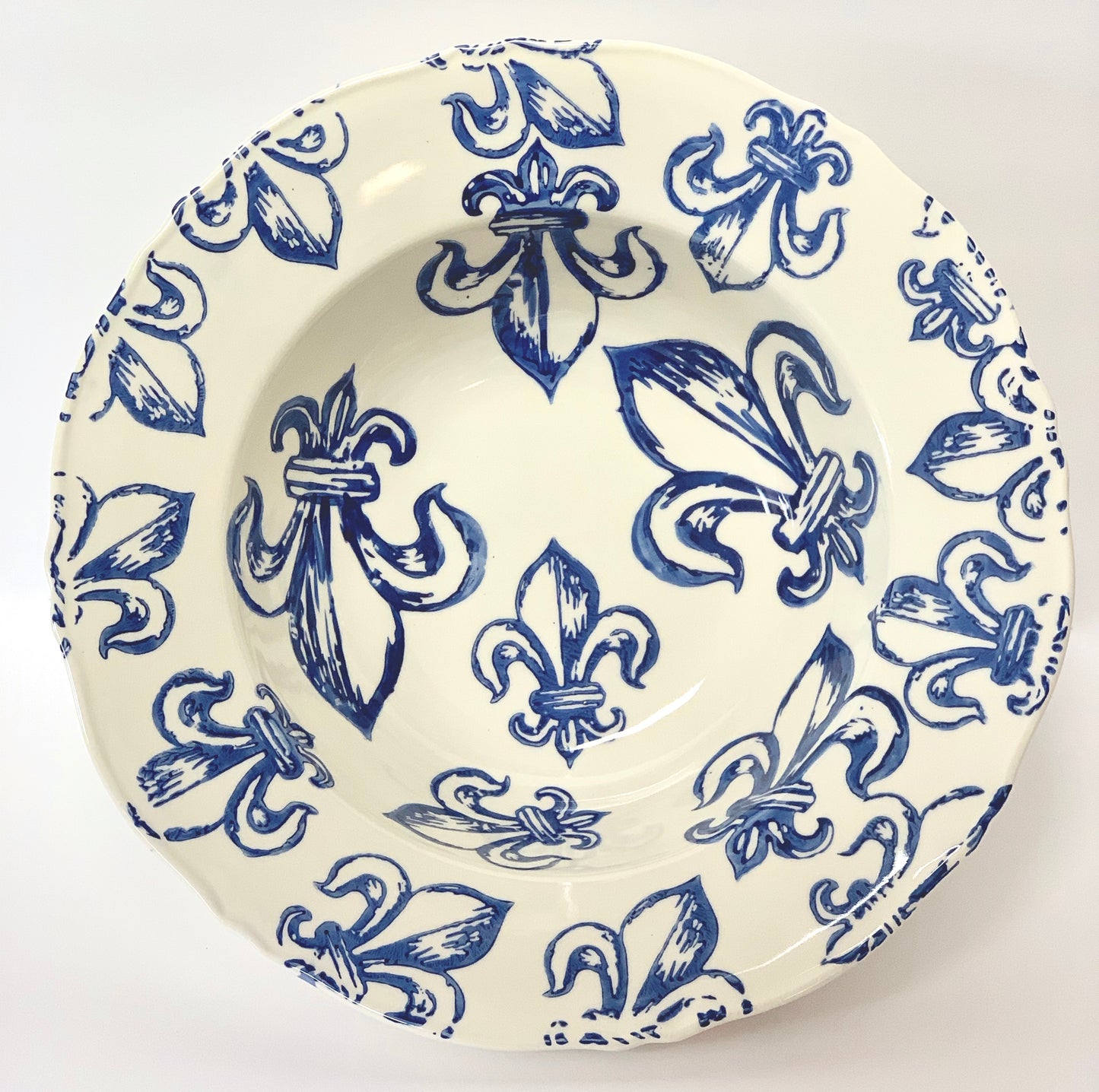 Blue Fleur de Lis Platters