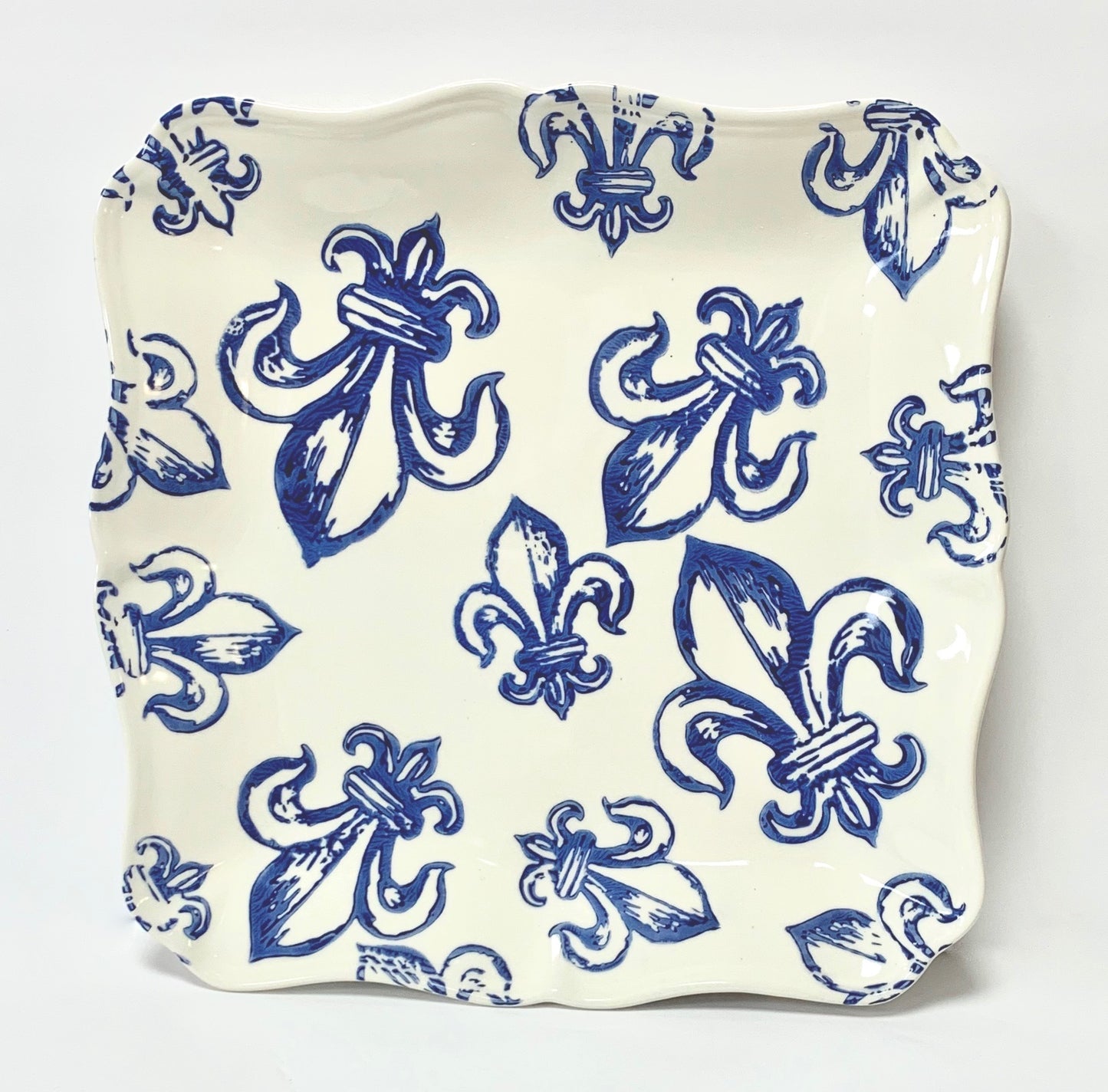 Blue Fleur de Lis Platters