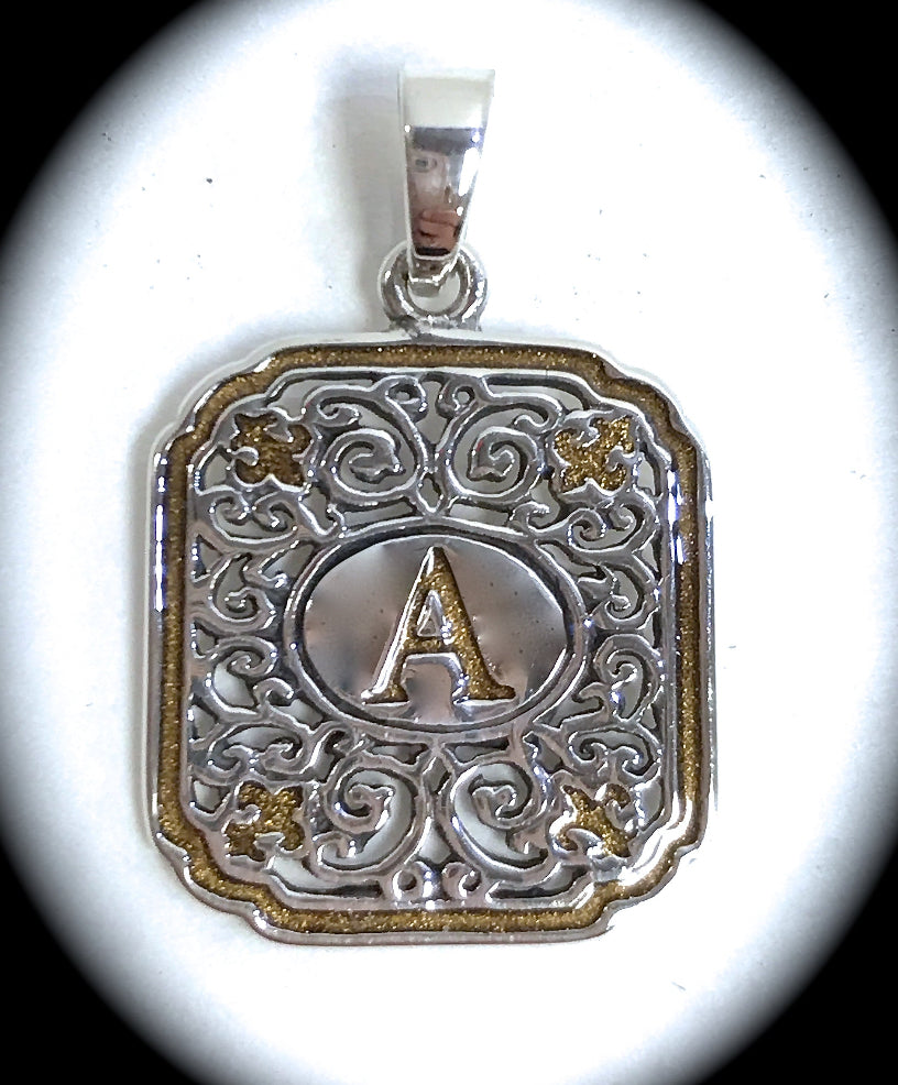 Iron Works Initial Pendant