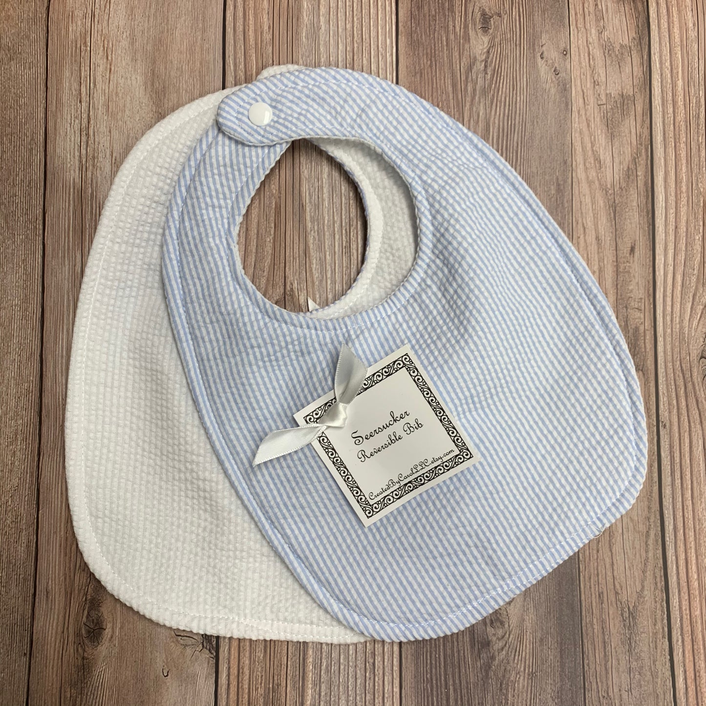 Seersucker - Baby Blue & White