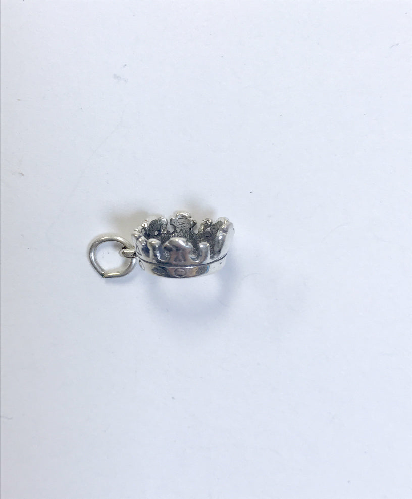 3-D Sterling Silver Crown Charm