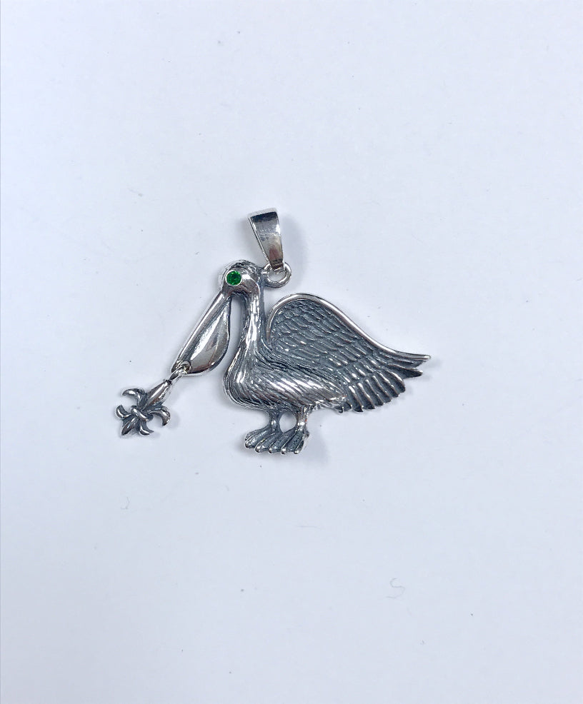 Green Eyed Pelican Pendant