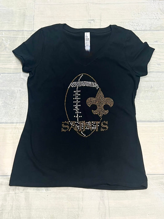 Rhinestone Saints Football t-shirt