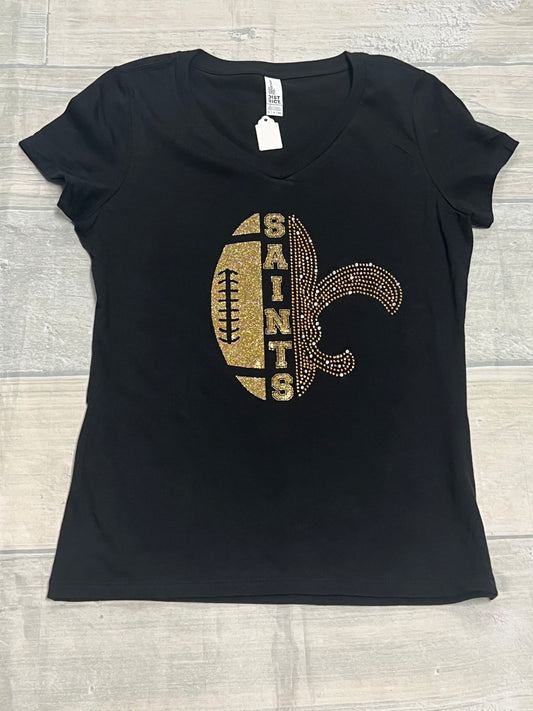 Half Football half Fleur De Lis t-shirt